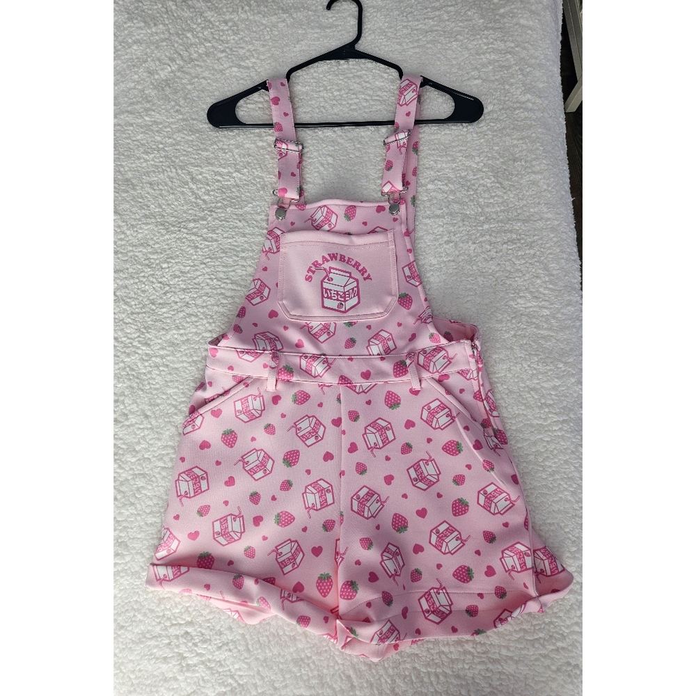 Hot Topic Strawberry Overall Shorts